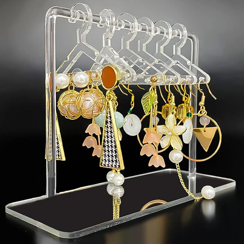 

Creativity Coat Hanger Rack Earring Display Stand Large Capacity Jewelry Storage Jewelry Organizer Show Case Earrings Hook Woman