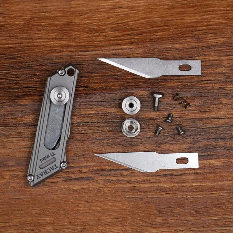 Titanium Alloy Mini Art Paper Cutter Multifunctional Keychain Bottle Opener Portable Pocket Knife