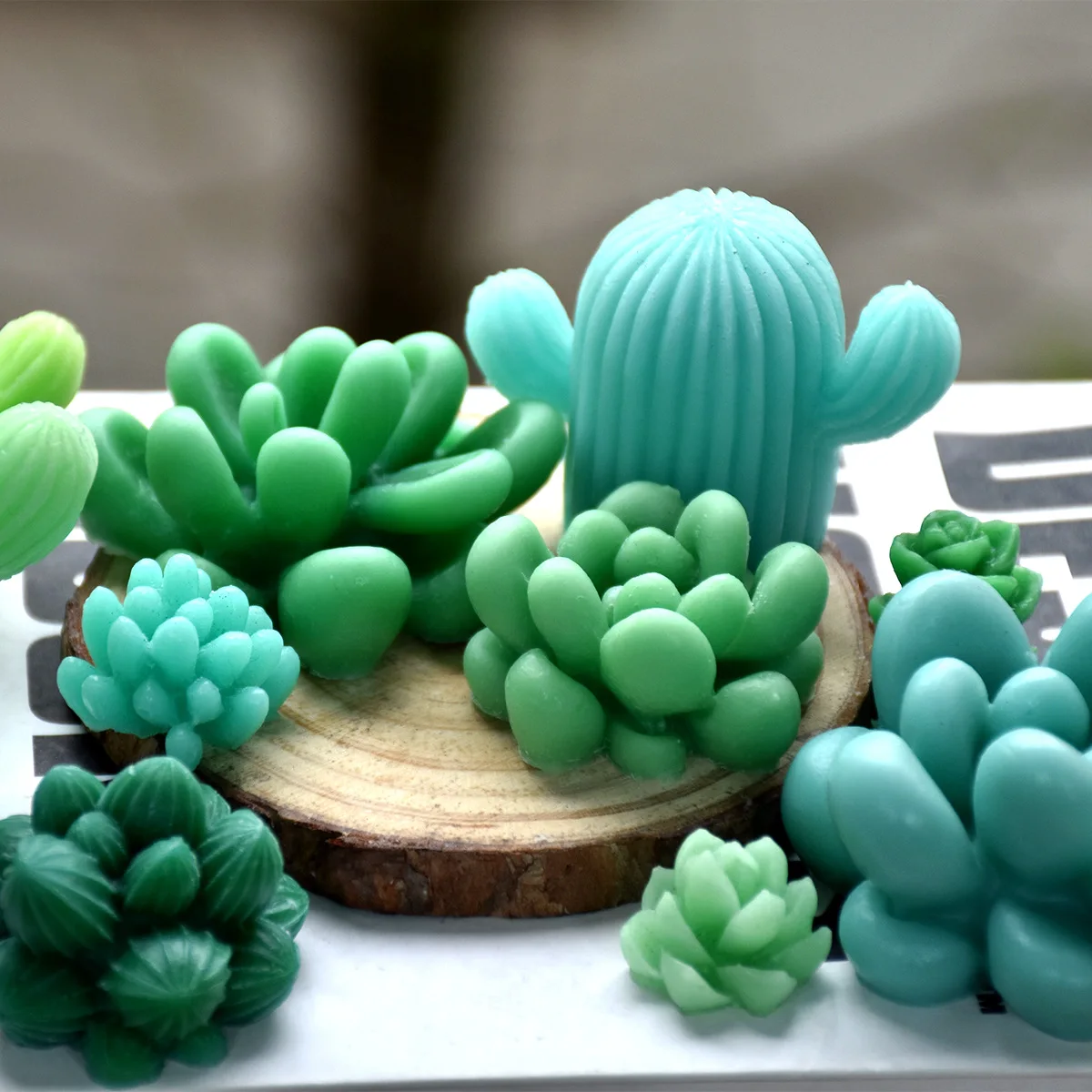 Candle Mold Cute 3D Succulent Cactus Silicone Mold Potted Plants Aromatherapy Candle Gypsum Decoration Candle Mold