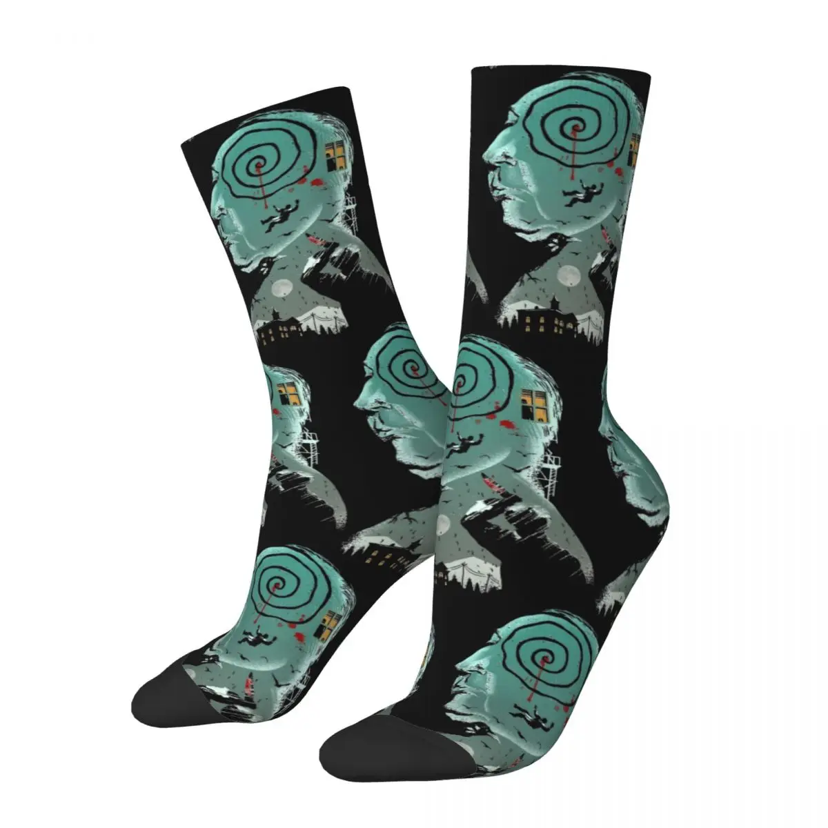 Alfred Hitchcock Master Of Suspense Theme Socks Merch Spring Autumn Winter Rear Window The Birds Film Crew Socks