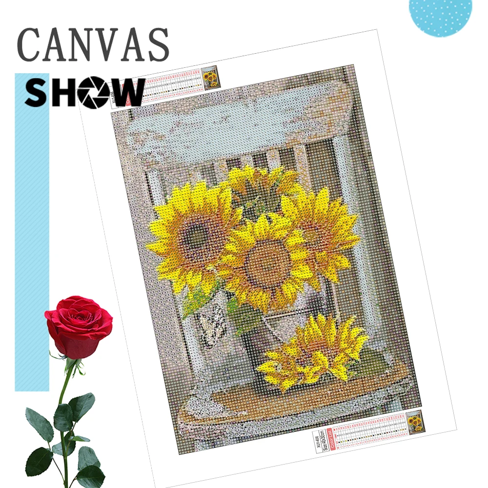 AZQSD 5d Diamond Painting Sunflower Flower Mosaic 30x40cm Full Round Drill Cross Stitch Kits Embroidery Floral Gift Handmade