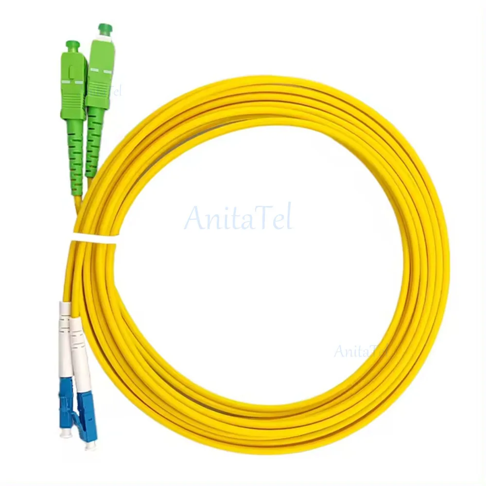 10Pcs LC/UPC-SC/APC Fiber Optic Patch Cord 1M 2M 3M Duplex Singlemode Cable SC/APC-LC/UPC Optical Fibre Jumper SM