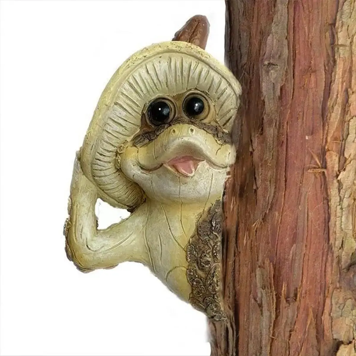 ABZF 2026 Quiet Frog Tree Peeker Garden Tree Sculptures Outdoor Tree Face Garden Tree Hugger Statue Indoor Outdoor Yard C