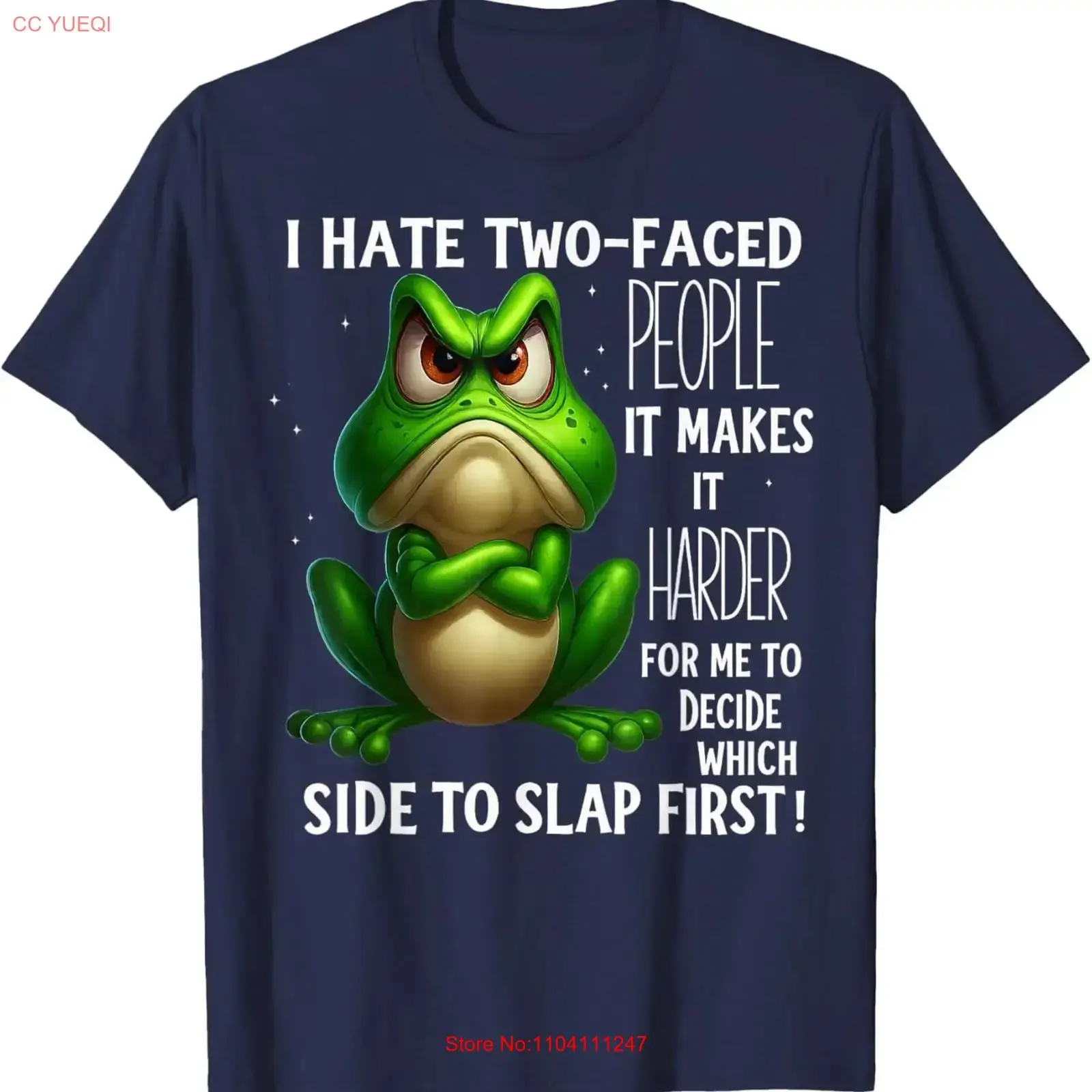Frog I Hate Two Faced People It Makes Harder For Me To T Shirt  vintage Washed Slightly graphic Versatile Top For Everyday Wear