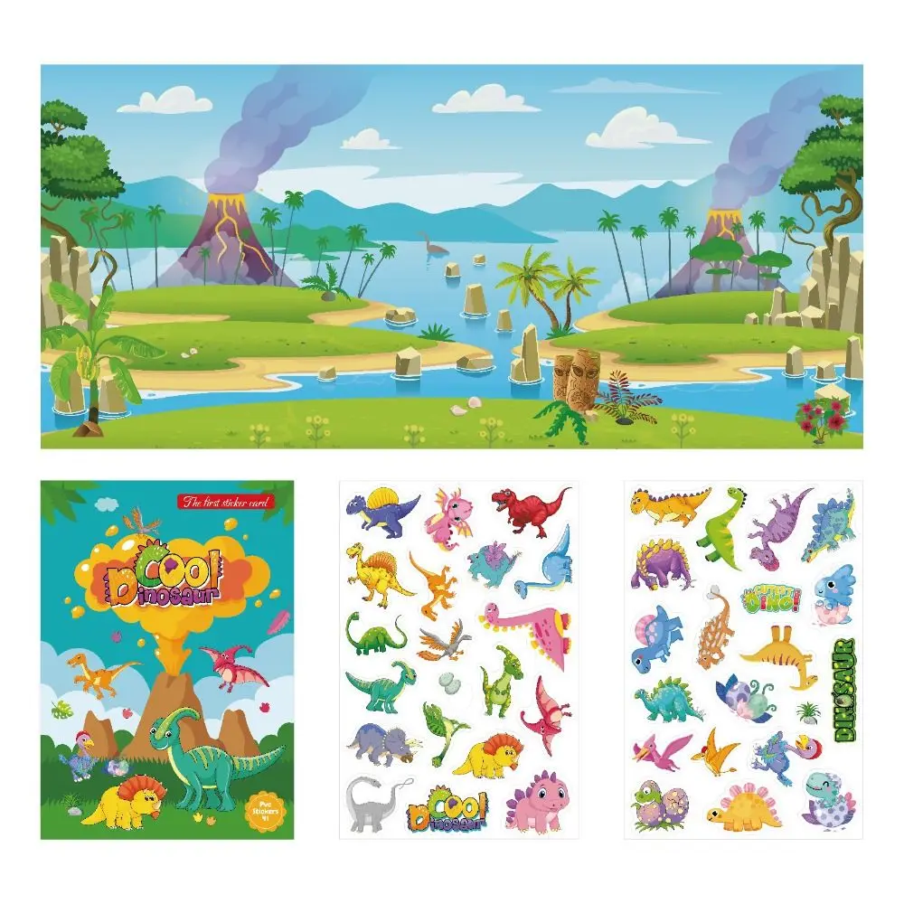 

Paper Children Scene Sticker Book Handmade Montessori DIY Paste Material Kit Reusable Educational Toys Animals Sticker Book