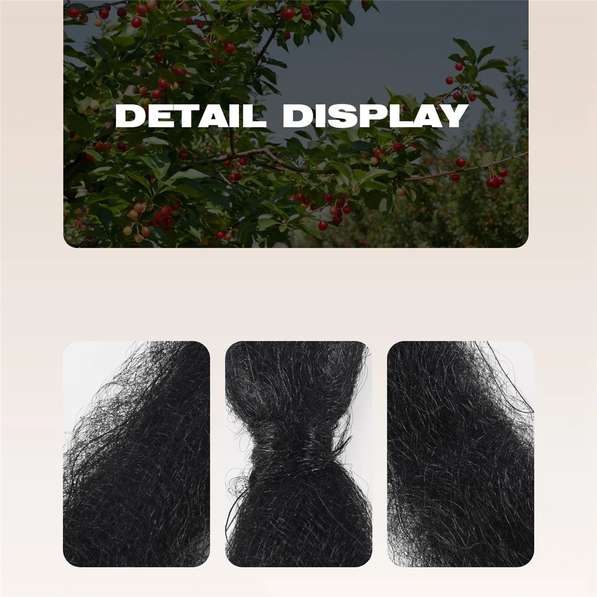 High-end 12M x 2.5M 13mm Hole Orchard Garden Anti Bird Netting Nylon Knotted Mist Net