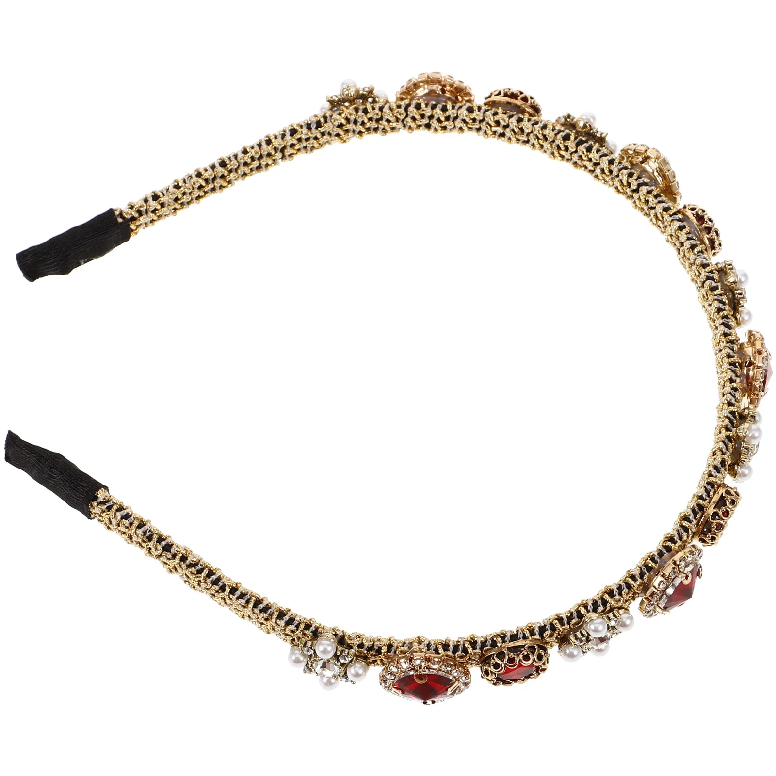 

1Pcs Fine Hairband Red Elegant Diamond-Studded Design Fashion Head Accessory for Ladies Evening Dress Daily Outfit Woman
