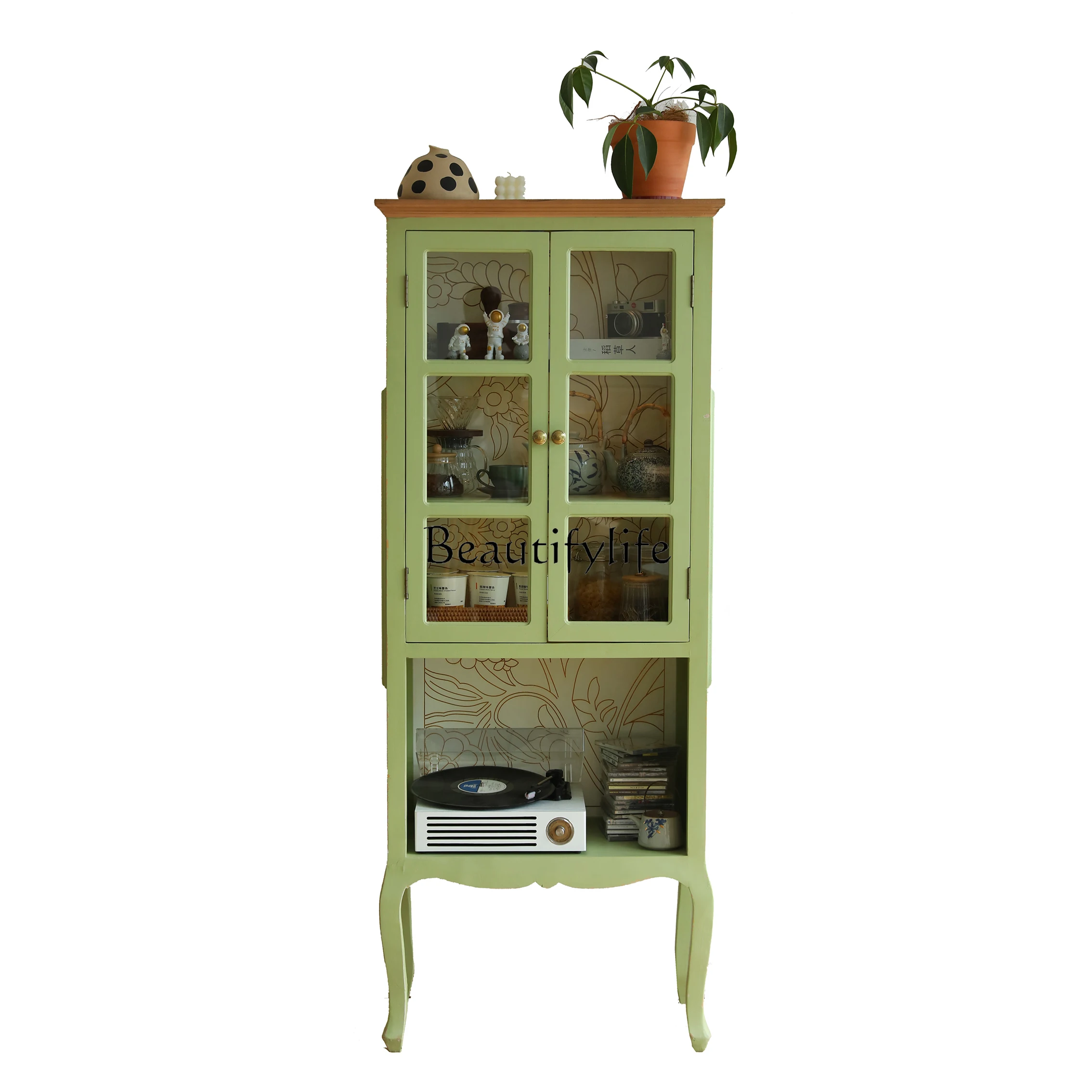 

American Country Retro Display Cabinet Wall Minimalist Creative Storage Storage Living Room Sideboard Cabinet