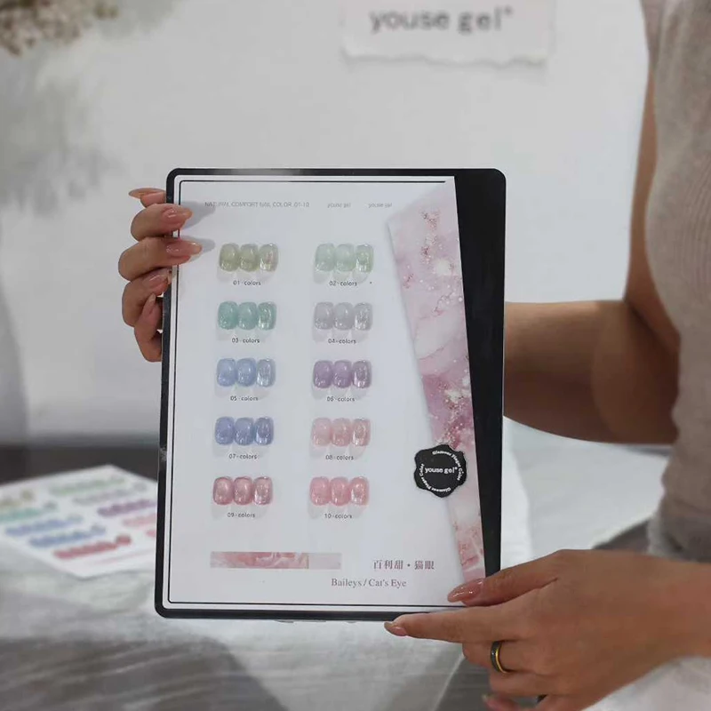 

Набор из 10 гель-лаков для ногтей «Кошачий глаз» на весну/лето с цветовой палитрой и УФ-гелем для ногтей. Дизайн ногтей своими руками с очаровательным шармом, подходящий для любого случая.