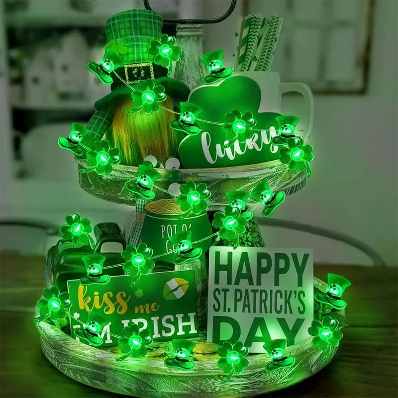 St. Patrick's Day Decoration Lights Outdoor Fairy Lamp For St Patrick's Day Home LED Lights For Bedroom Mantel Stairs Front Door