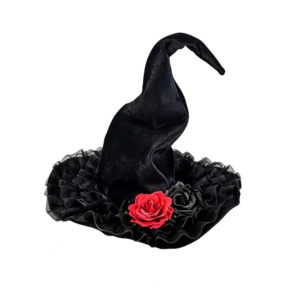Women's Large Ruched Witch Hat, Magician Hat Witch Hat Masquerade Ball Party for Halloween Party, Masquerade Accessory