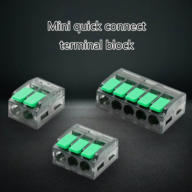 Y1UB 75Pcs Electrical Lever Wire Connectors Quickly Splicing Terminals Fast Cable Splicing Connector Push-in Terminals Block