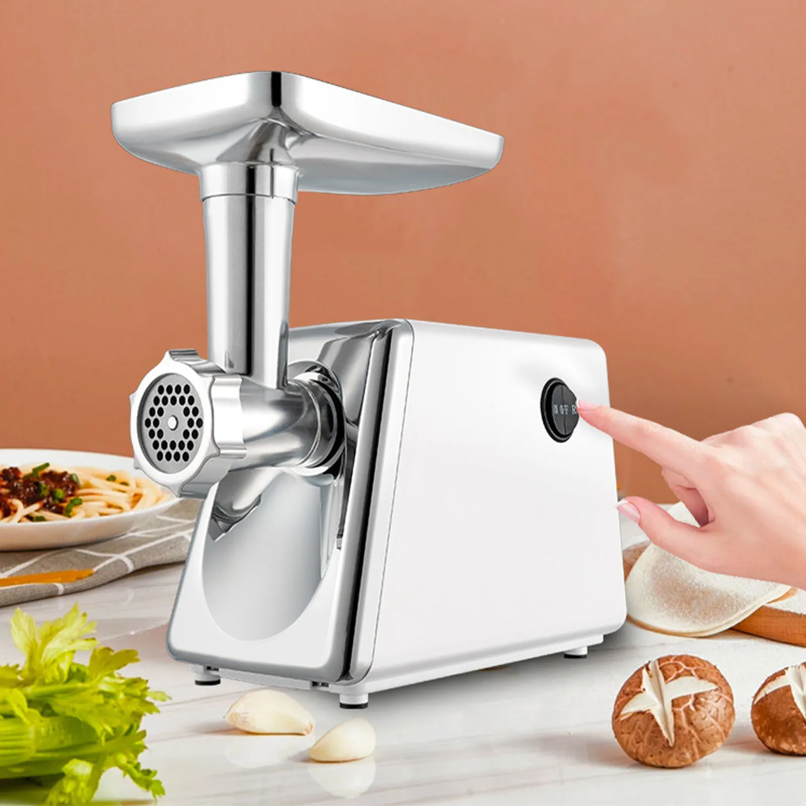 Small Household Electric Meat Grinder Sausage Maker Heavy Duty Meat Mincer Standard Stainless Steel Knife Mesh