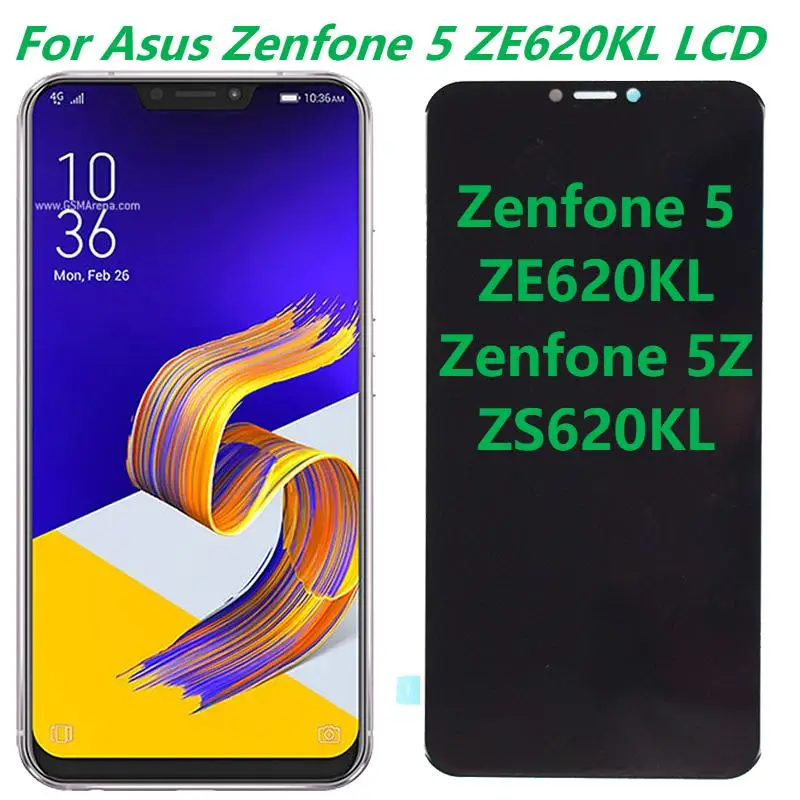 New 6.2'' For Asus Zenfone 5 2018 Gamme ZE620KL LCD Display With Frame ASUS 5z ZS620KL LCD Touch Screen Digitizer Assembly