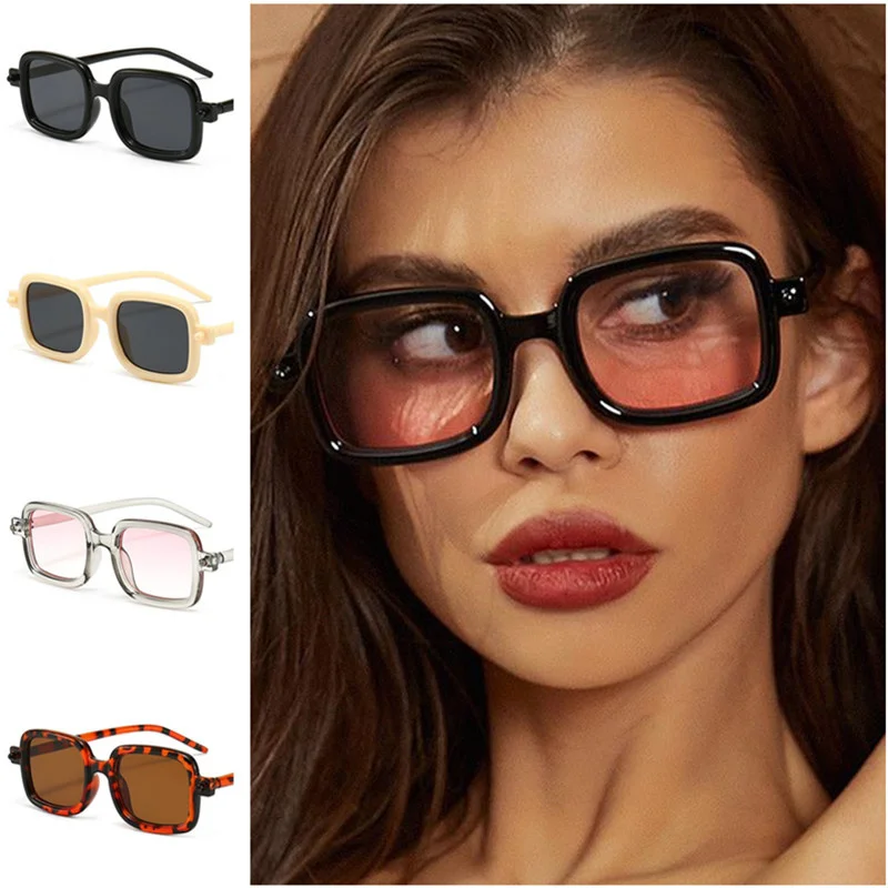 

Fashion Sunglasses Unisex Square Sun Glasses Simplity Adumbral Anti-UV Spectacles Retro Eyeglasses Personality Temples Ornamenta