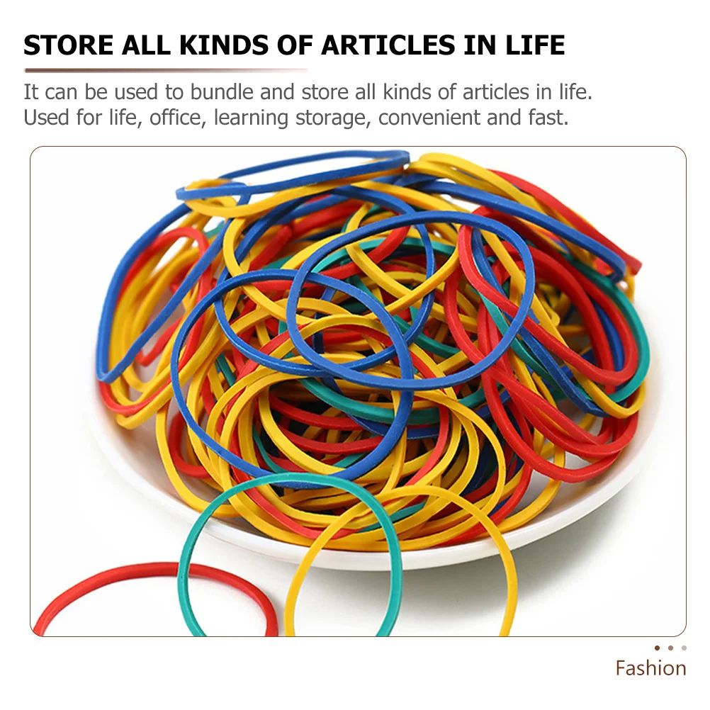 

1Set Colorful Rubber Bands Elastic Strong Natural Rubber for Office Household Hair Binding Versatile Sturdy Thickened Elastic