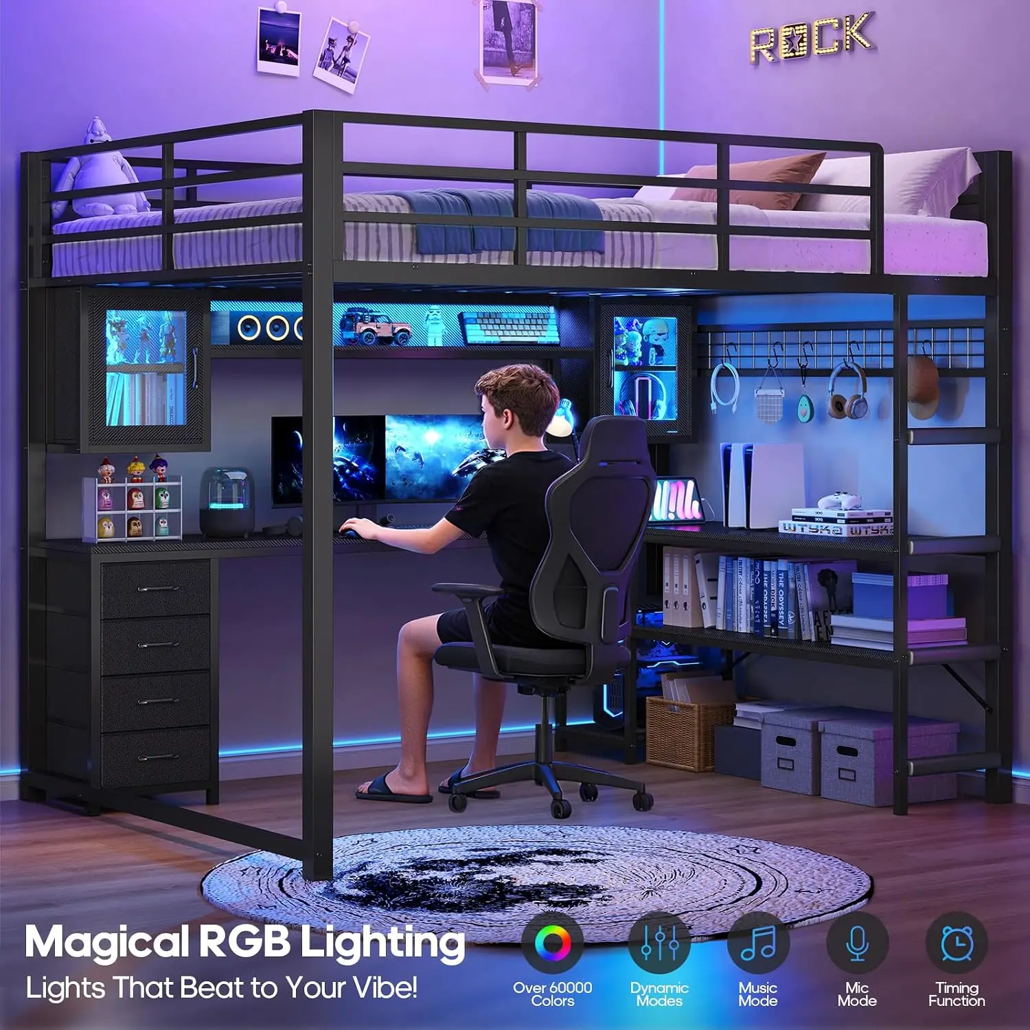 Full Size Gaming Loft Bed 4