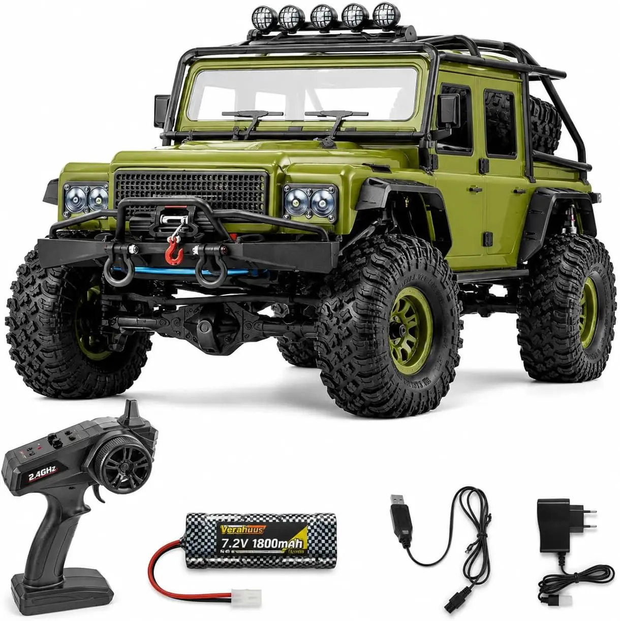Remote Control Truck for Adults - 1:8 Scale 4x4 Offroad Crawler RC Car, Fast Speed Electric Hobby Grade Vehicle with Brushed Motor and Camo Pattern