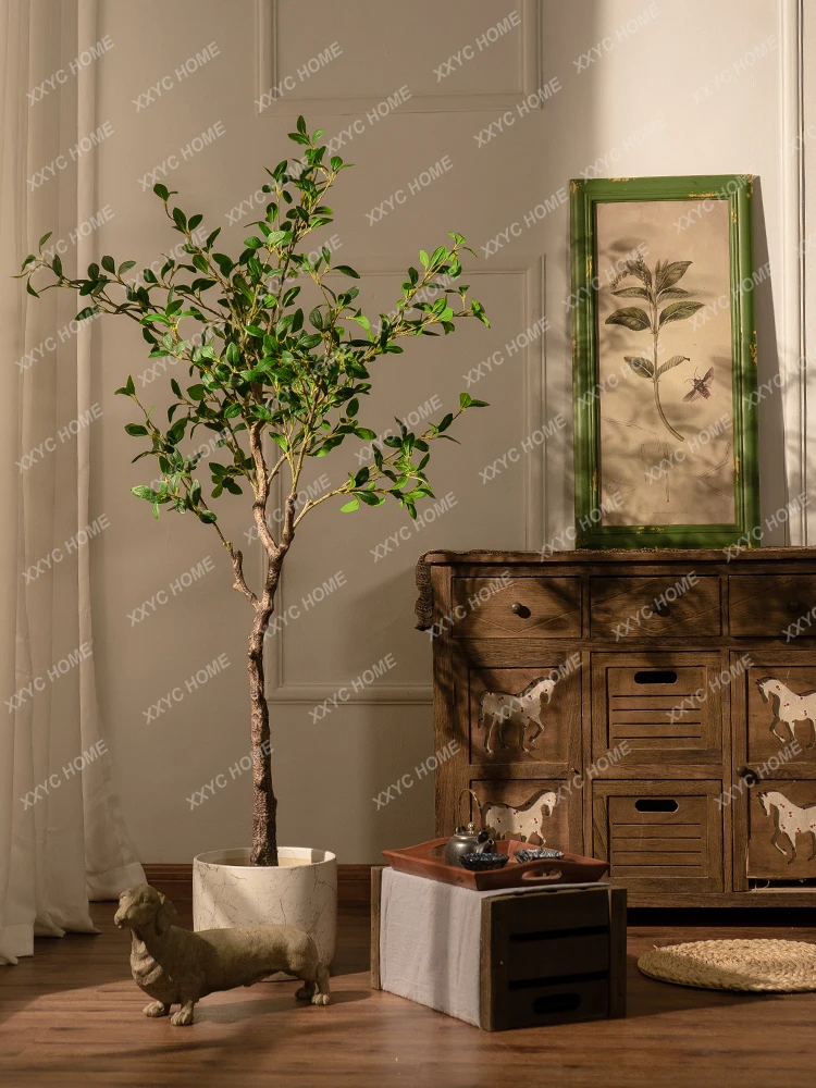 Money Banyan Artificial Bonsai Potted Plant Floor-Standing Decorations Greenery Decoration Furnishings