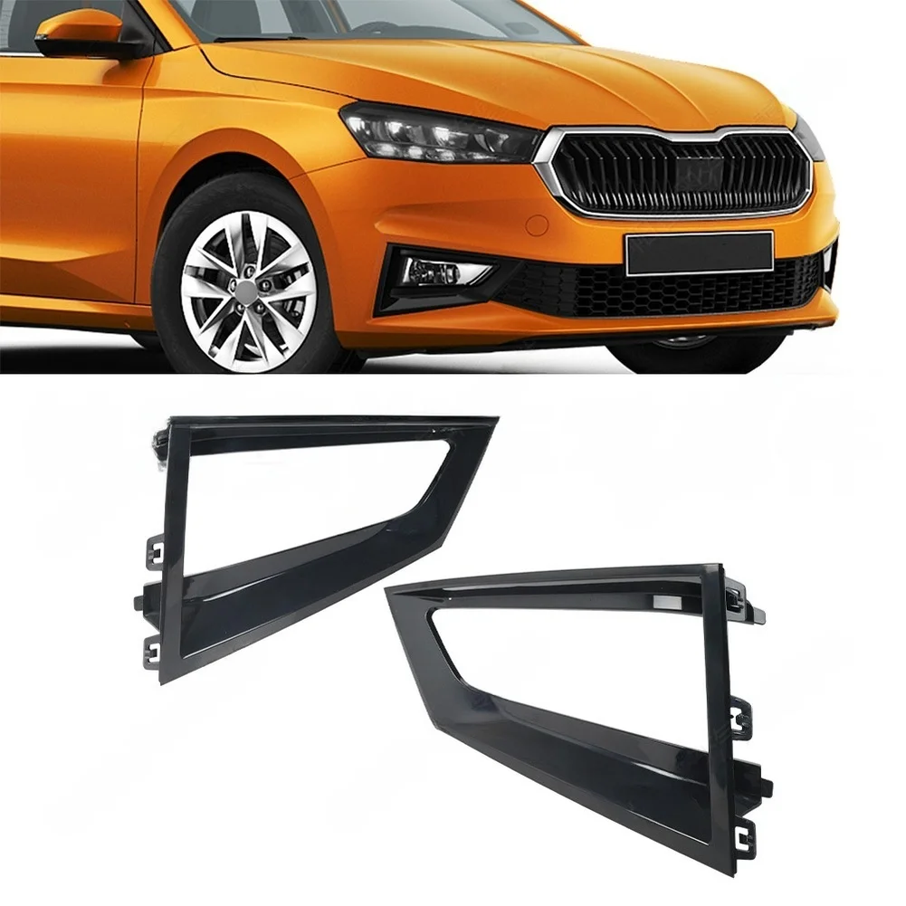 Front Bumper Fog Lamp Grille Trim For Skoda For Fabia MK4 2022-2025 6VA807682 6VA807681 Direct Replacement Exterior Accessories