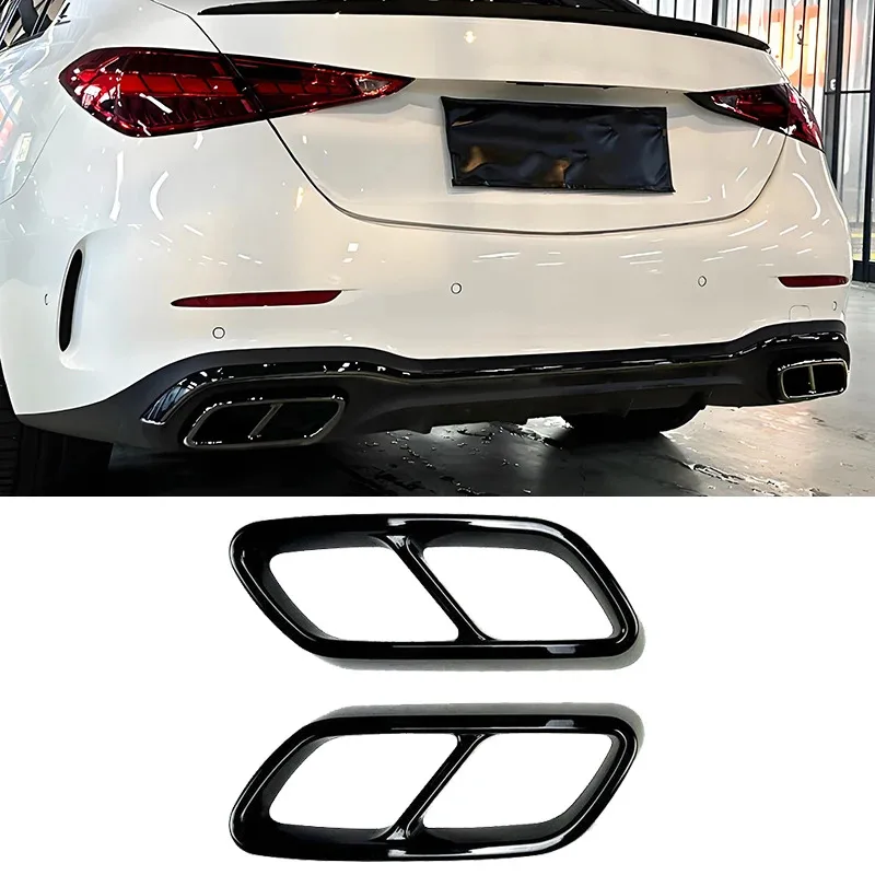 

For Mercedes‑Benz C‑Class W206 2021 2022 2023 Car Accessories Exhaust Muffler Cover Rear Tail Pipe Cover Trim Replacement