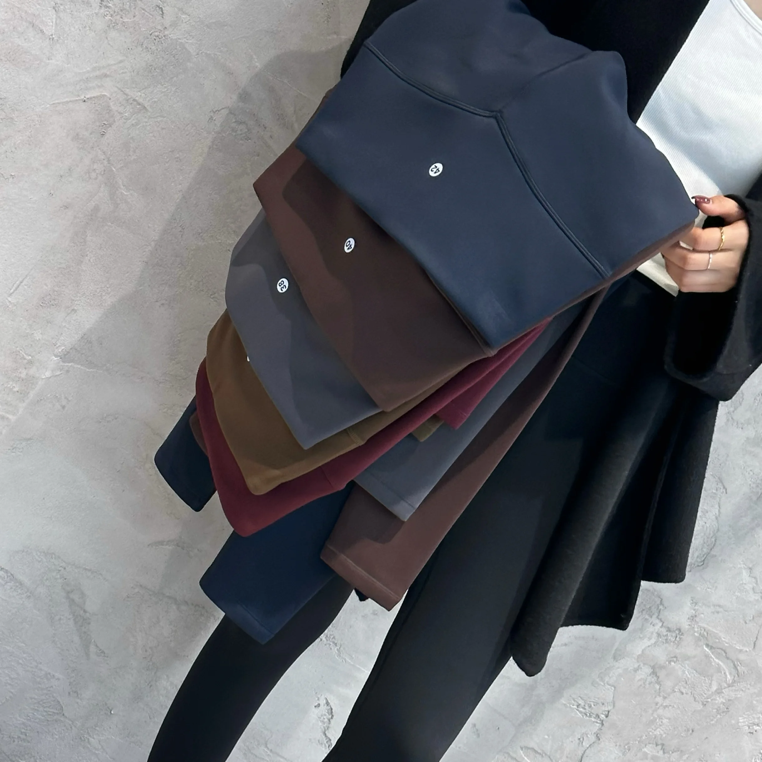 

Winter Fce Lined a Yoga Fitn Pants Bare Feeling No T Line Base Layer Slimming ark Skin Pattern Trousers