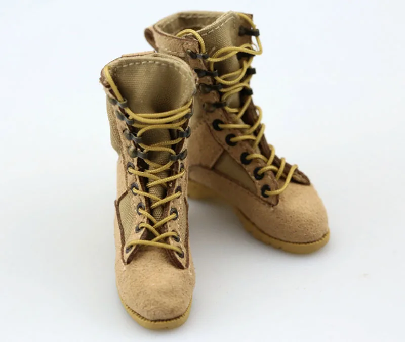 Botas tácticas del ejército de soldado masculino, zapatos militares con cordones para desierto, accesorio para modelo de figura de acción de 12 ", decoración artesanal, 1/6