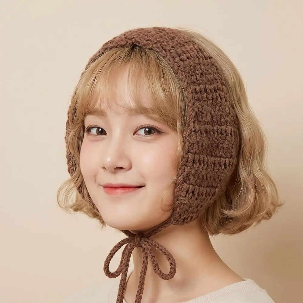 Windproof Winter Lace Up Earmuffs Y2k Headband Women Plush Ear Cover Foldable Warmer Outdoor Anti-cold Earflap Cold Weather