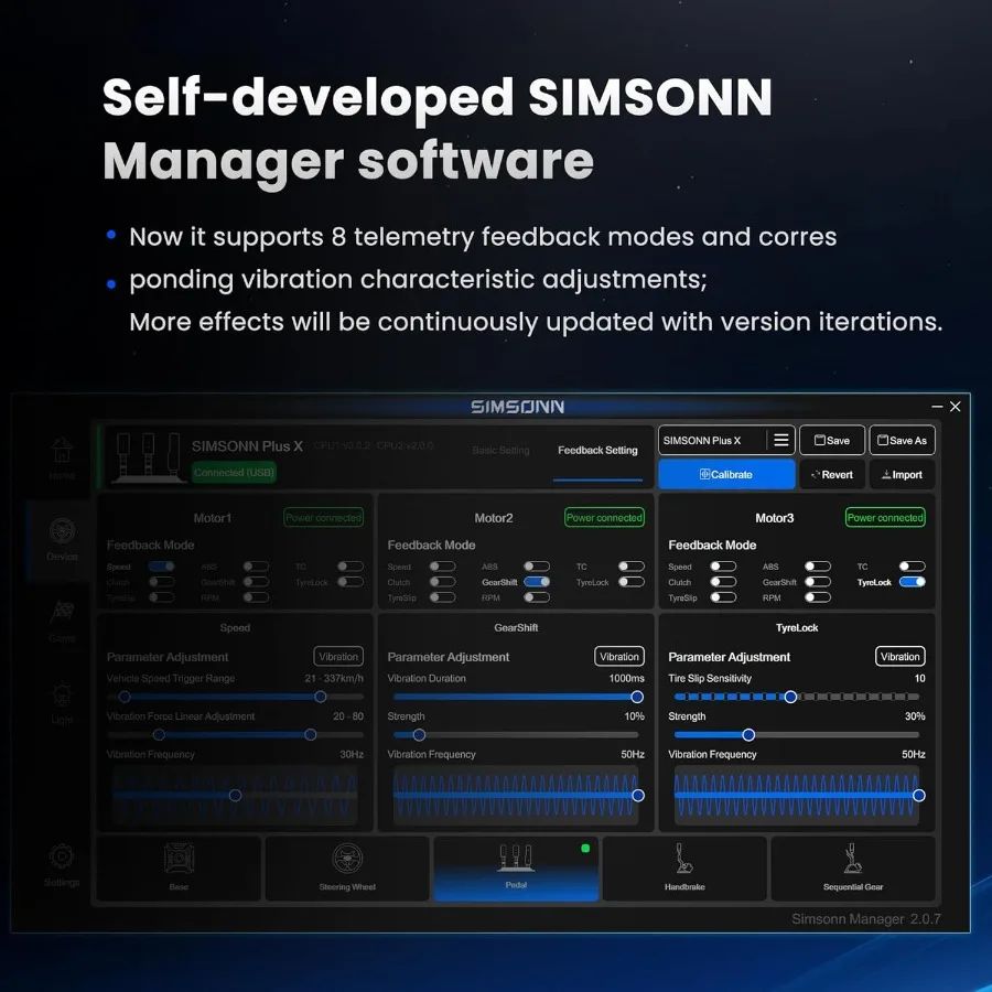 SIMSONN سباق محاكاة الدواسات وحدة محرك الاهتزاز VAM و VAM Pro اللمس الدواسات مفاعل VAM PRO 2 قطعة