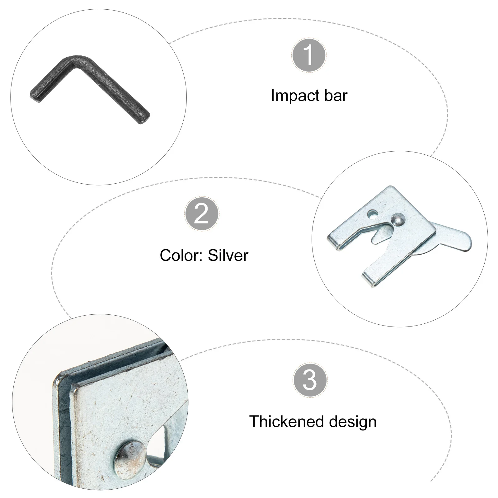 

4Sets Pet Cage Latch Sturdy Galvanized Iron Lock Simple Installation for Various Cage Doors Automatic Closure Design