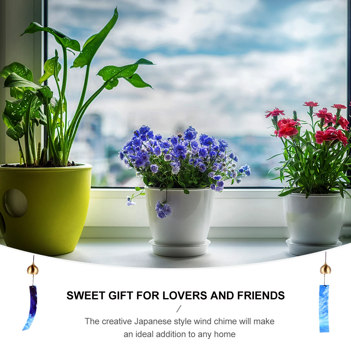 

1pc Copper Wind Chime Pendant Japanese Style Windbell Hanging Garden Patio Balcony Decor Pathway Child Room Ornament Gift