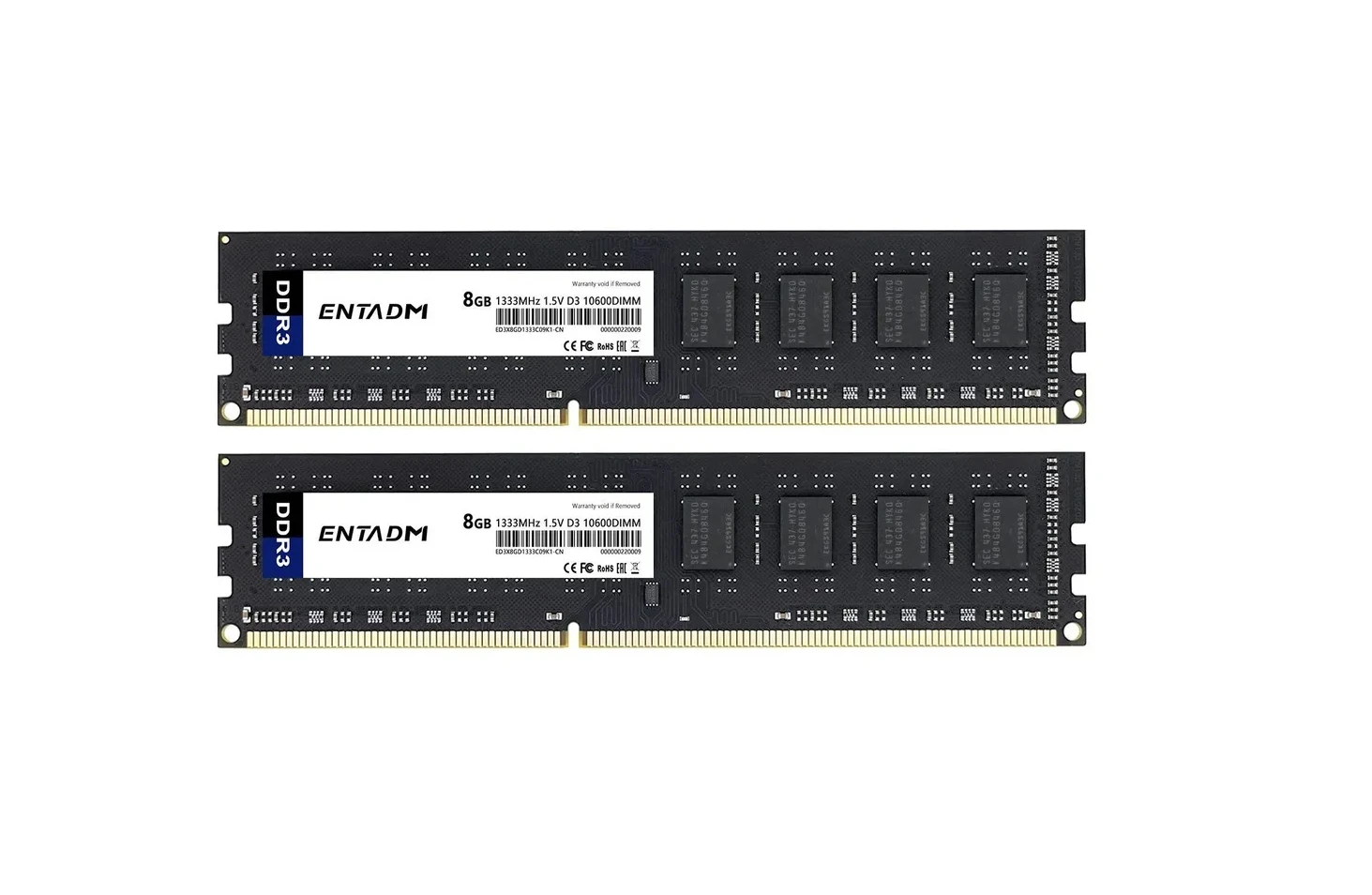 

ENTADM DDR3 2×8 ГБ 1333 МГц UDIMM Настольная оперативная память 1,5 В