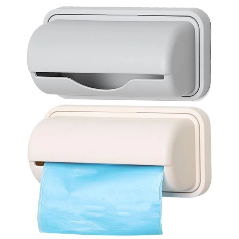 Self-adhesive Wall Mounted Garbage Bag Storage Box No Punch Trash Bags Organizer Kitchen Bathroom Plastic Bags Container Holder