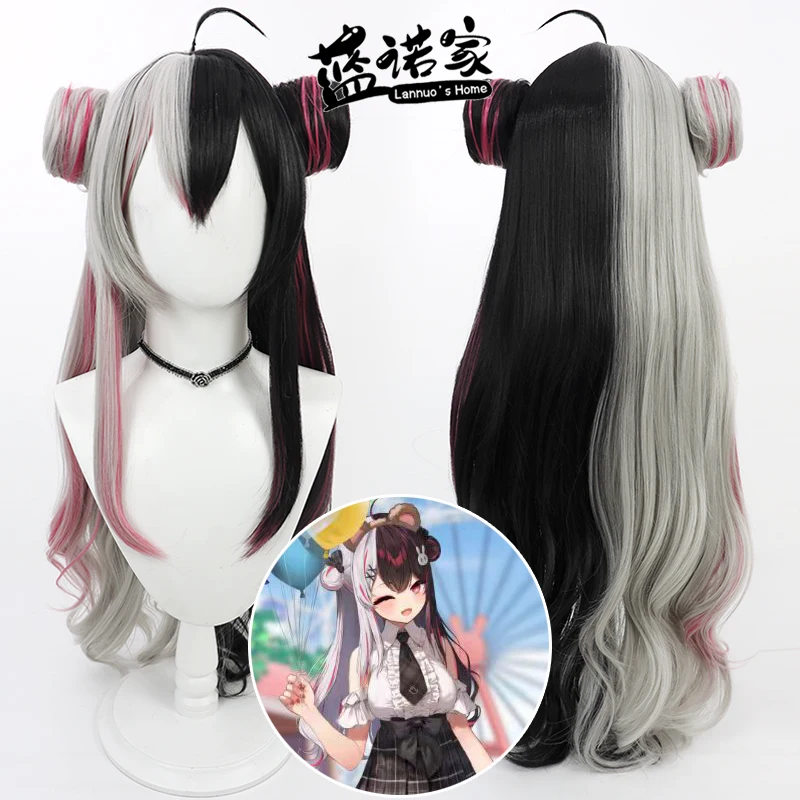 Virtual YouTube Vtuber Rena Yomi Cosplay Wig Halloween Carnival Party Props Synthetic Hair Heat Resistant Fiber + Wig Cap