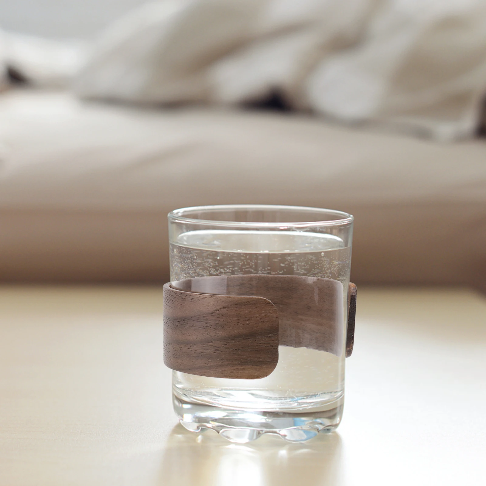 

2Pcs Premium Wooden Heat-Resistant Sleeve Non-Slip Cover for Glass Bottles Mugs Cups Anti-Scald Protective Accessory Home Party