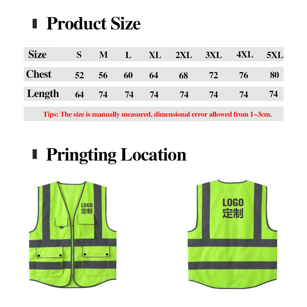 Size S-5XL Construction Work Clothing for Men Women Custom Logo Multi Pockets Construction Workwear Vests