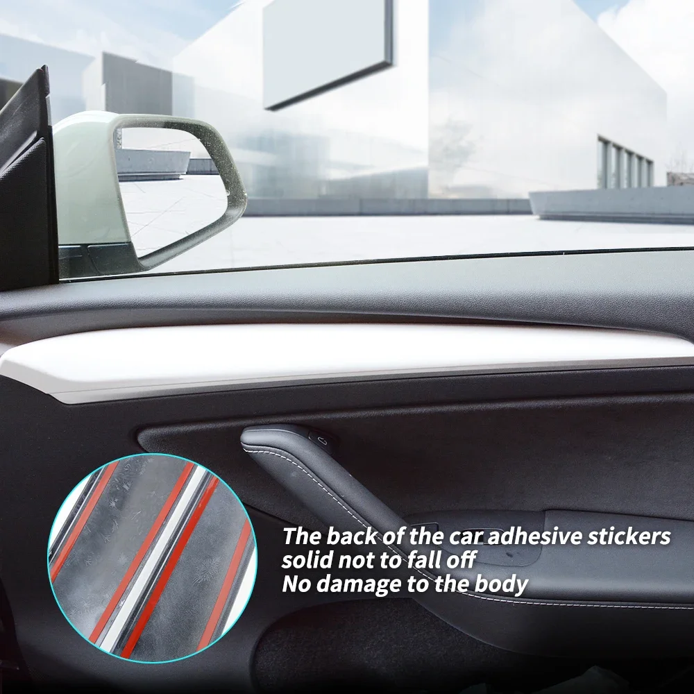 Lenkrad Schlagschutz Abdeckung Für Tesla Modell 3Y Schaltknauf Zentrale Panel Tür Seite Innen Vorne Armaturenbrett Trim Streifen – Detail 4