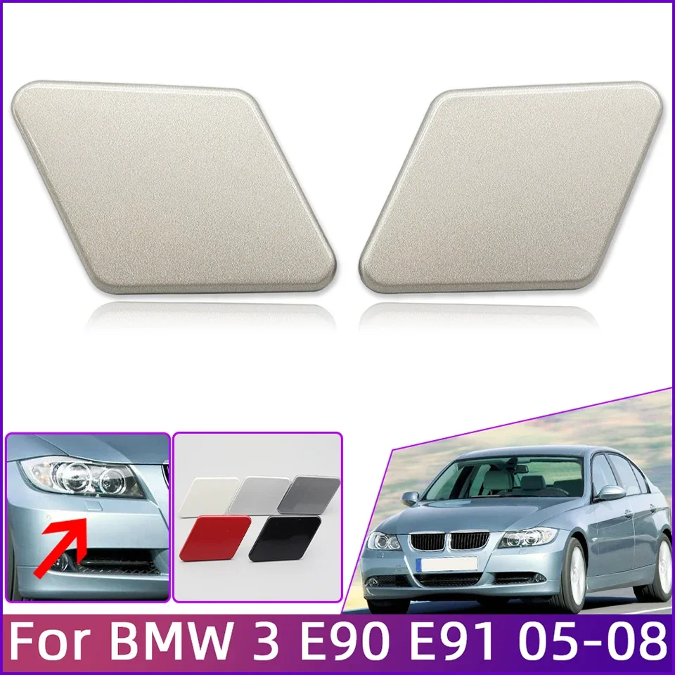 

2Pcs For BMW 3 320 325 328 E90 Sedan E91 Wagon 2005 2006 2007 2008#61678031307 Headlamp Washer Nozzle Cover Headlight Washer Cap