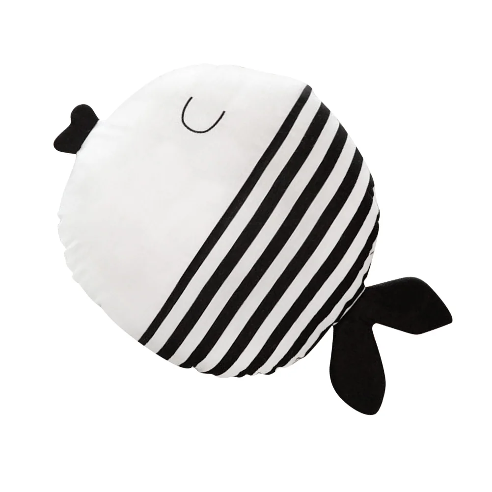 

Cute Fish Shape Throw Pillow Soft Cotton Stuffed Toy Baby Comfort Anxiety Relief Bedtime Companion Decorative Pillows