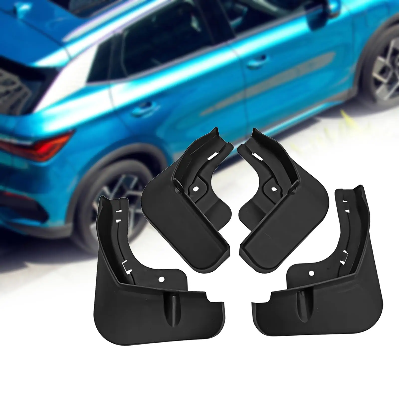 4x Mud Flaps Mudflaps Accessories PP Easy to Install Replacement Protection Car