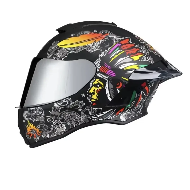 STLF 2025 ZoomLon مصنع الجملة كامل الوجه خوذات الدرجات البخارية كبير المفسد الحرباء المزدوج تخصيص الشارات ABS المواد OEM #3