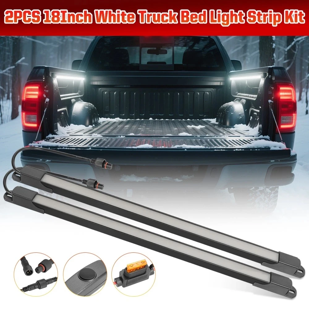 1IN1 2IN1 3IN1 LED Truck Bed Light Kit 66/132/198 White Waterproof LED Pickup Bed Lighting Rear Cargo Work Box Grill Accent Bar