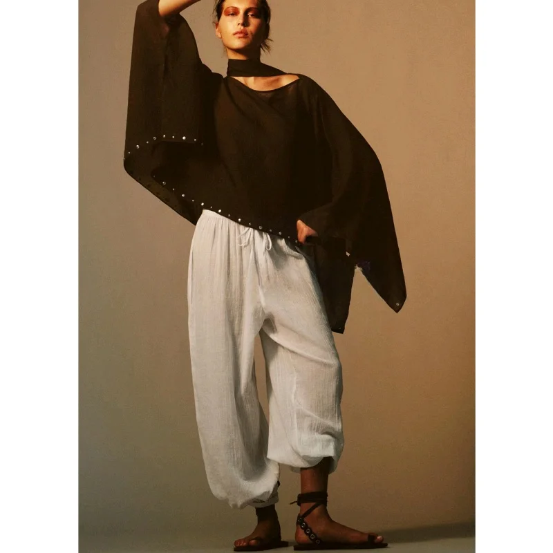 

Новое весеннее поступление, женский повседневный шарф из лиоцелловой смешанной заклепки, шарф с v-образным вырезом, широкий капюшон, Ne пальто 306779