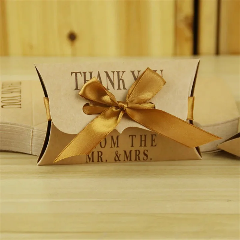 Yaratıcı avrupa yastık şeker kutusu ambalaj düğün iyilik hediye şeker şeritli kutular kağıt hediye kutusu çanta kaynağı