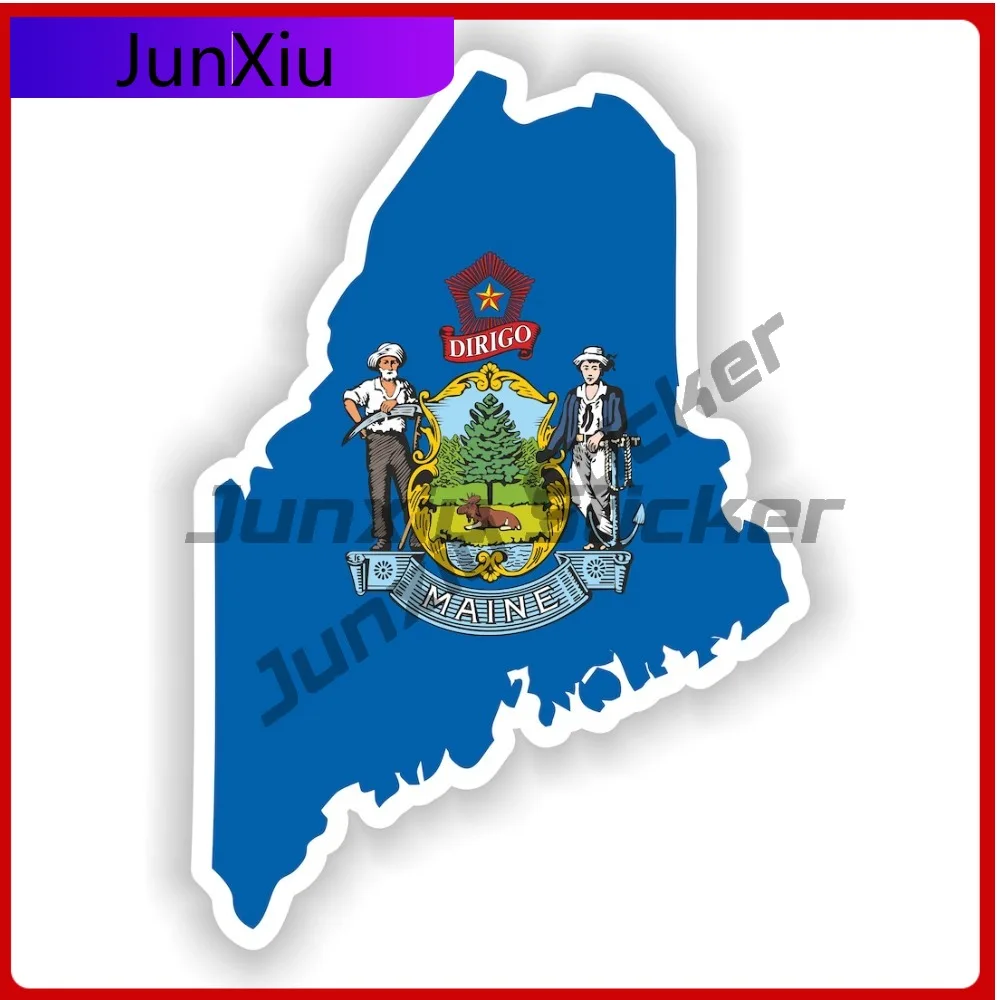 

Maine National Emblem Map Shape And Outline Vinyl Waterproof Decals V125 Motorcycle Stickers Camper Car Decorations Decals Acces