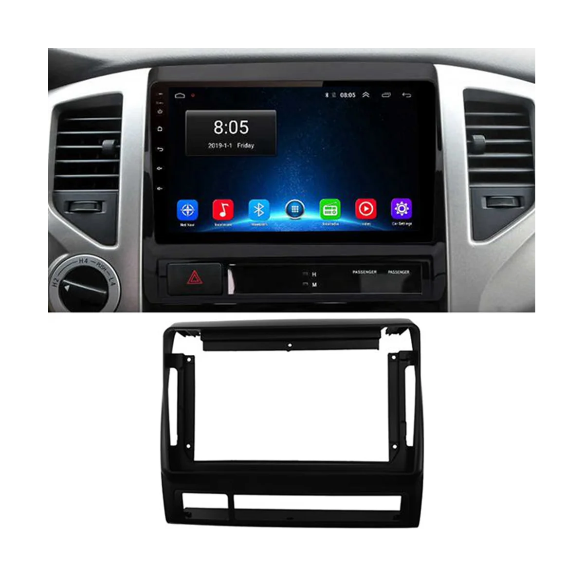 9 Inch Car Radio Fascia for 2005-2013 DVD Stereo Frame Plate Adapter Dash Installation Bezel Trim