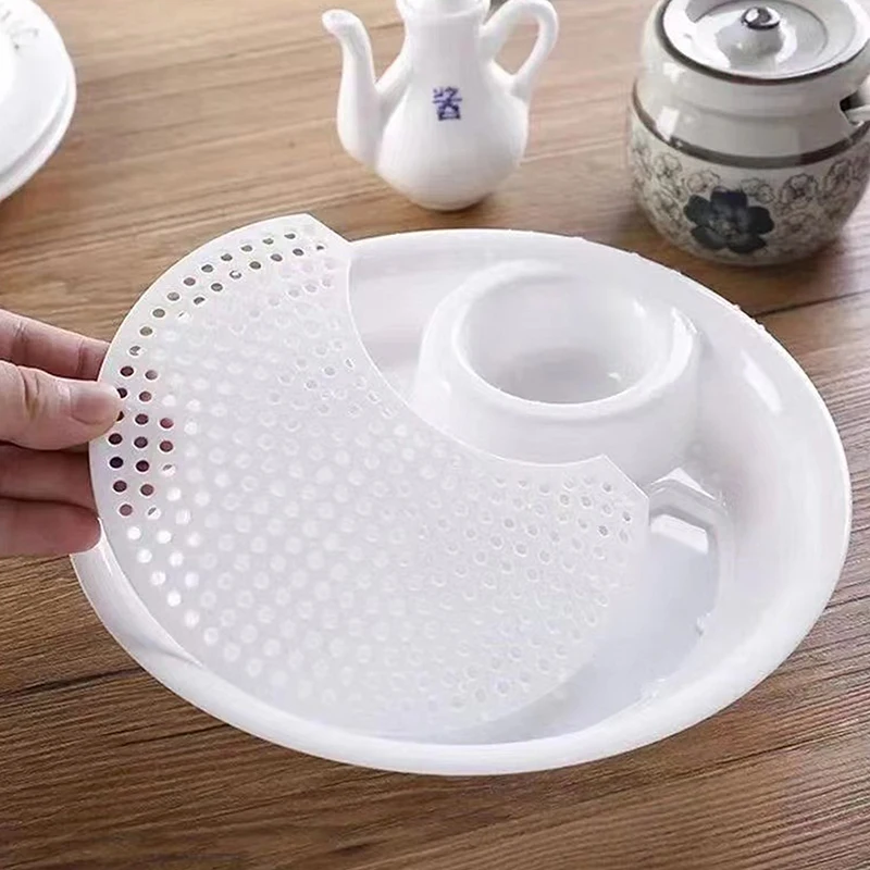 Double Layered Dumpling Plate With Vinegar Dish Multifunctional Dumpling Fruit French Fries Tray Can Drain Water