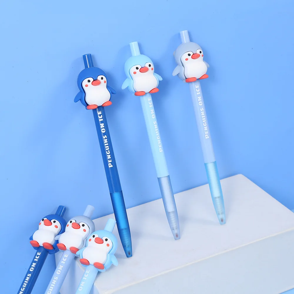 3 Pcs/lot 0.5mm Penguin Mechanical Gel Pens School Office Writing Supplies Cute Gift Prizes Cute Stationery