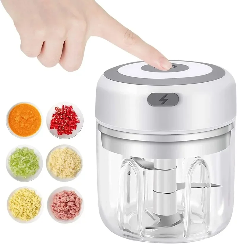 Mini Electric Garlic Chopper USB Meat Grinder Garlic Masher Machine Sturdy Durable Crushed Ginger Vegetable Crusher Kitchen Tool