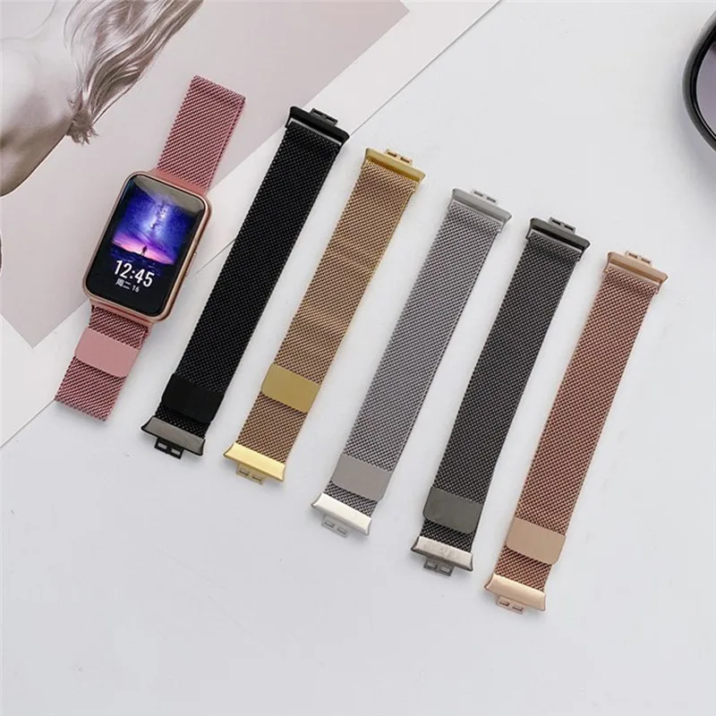 Magnetic Metal Strap For Huawei Smart Watch Fit 2 Stainless Steel Mesh Loop Bracelet Correa Huawei Fit Watch TIA-B19/B09